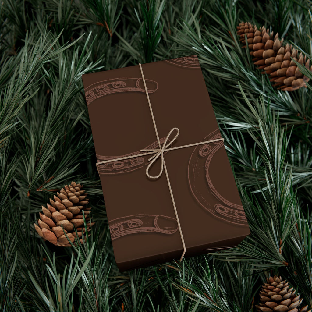 DARK LUCKY × HORSESHOE | Light Brown Western Wrapping Paper