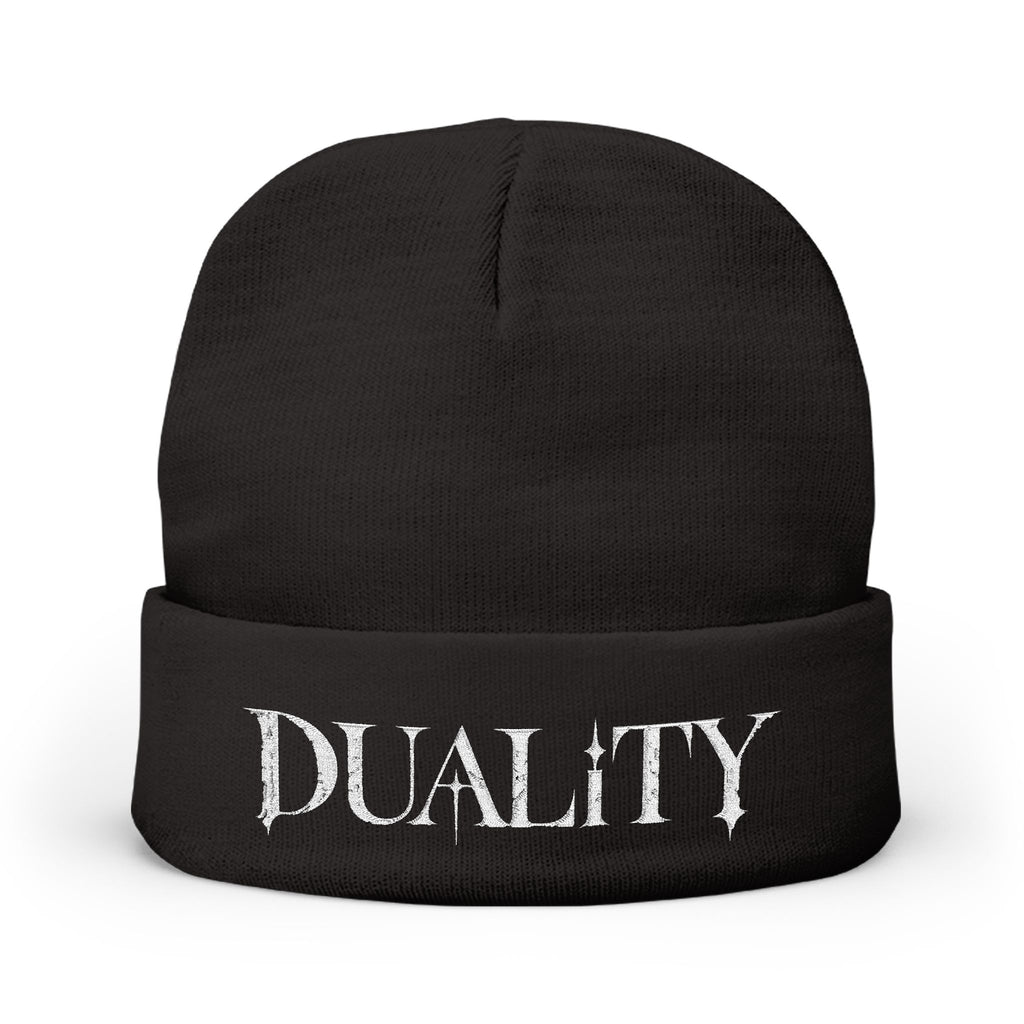 DUALITY | White Letters Beanie