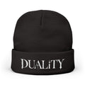 DUALITY | White Letters Beanie