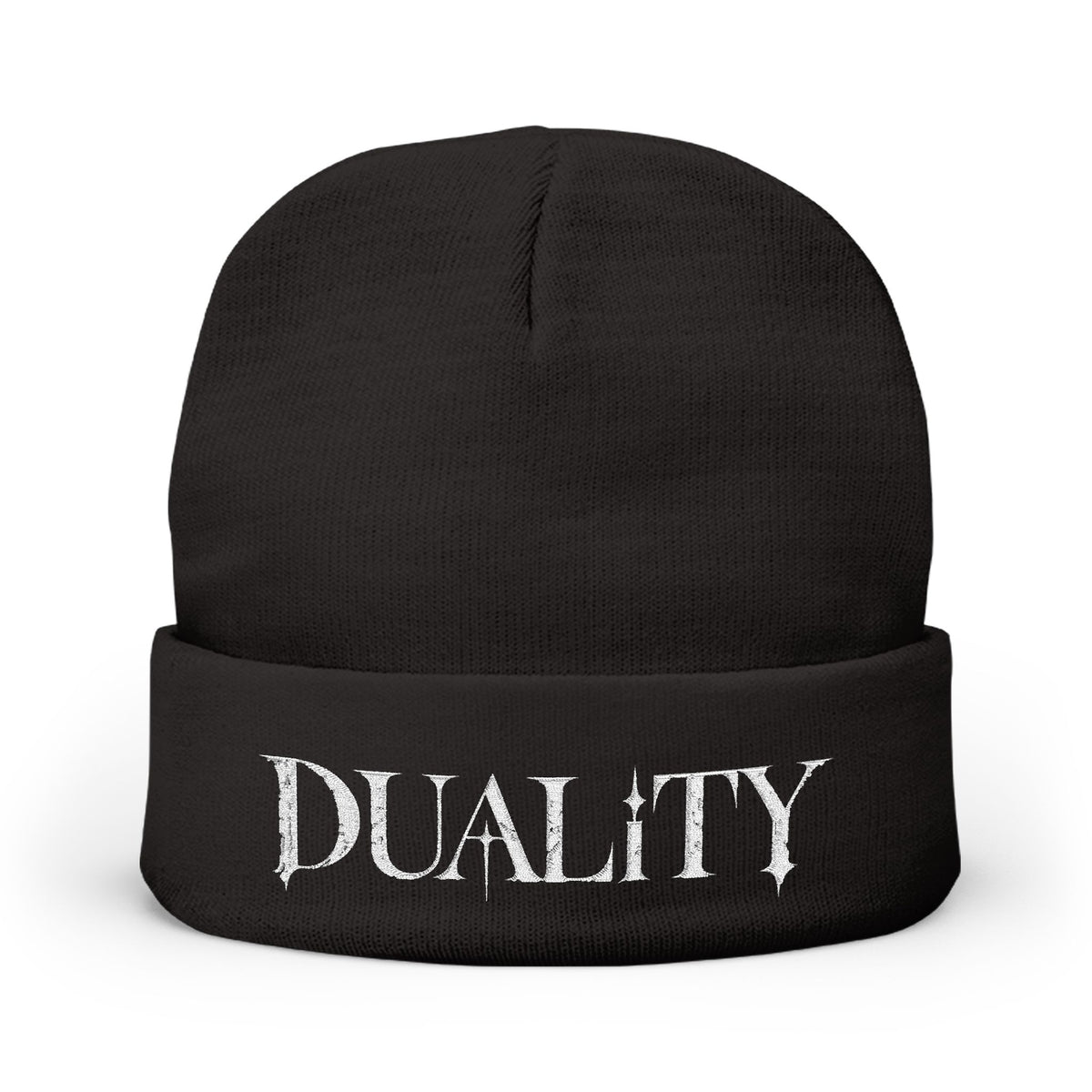 DUALITY | White Letters Beanie