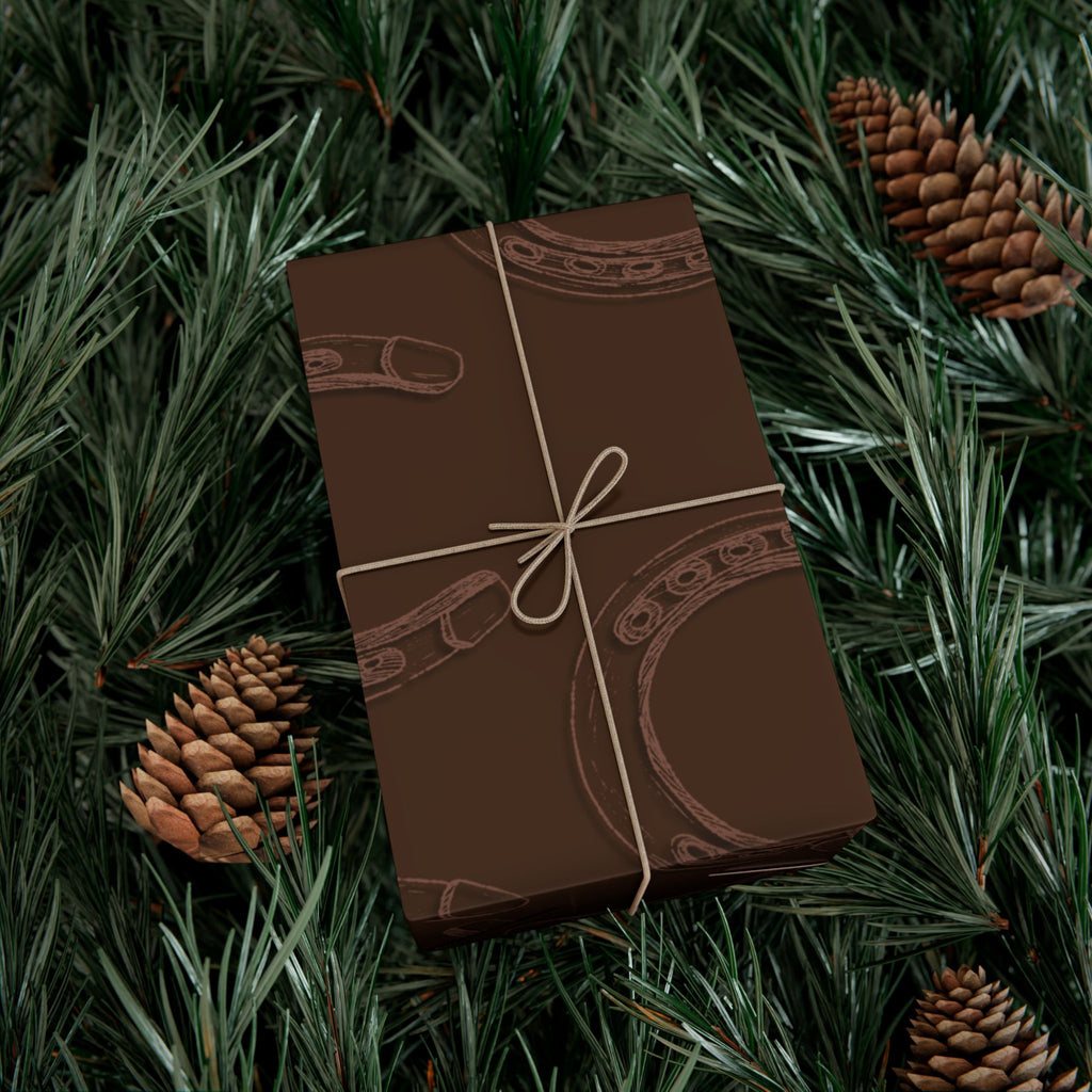 DARK LUCKY × HORSESHOE | Light Brown Western Wrapping Paper
