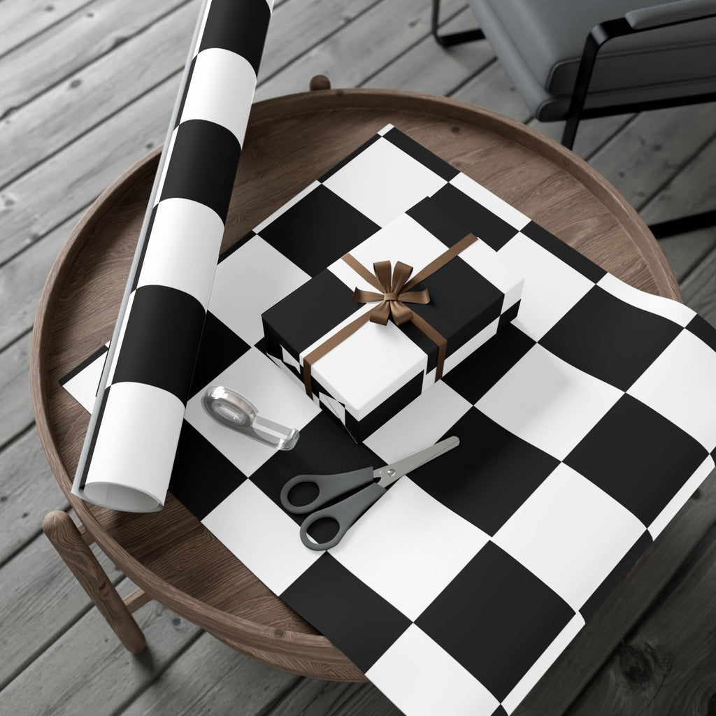 BLACK × WHITE CHECKERED | Wrapping Paper