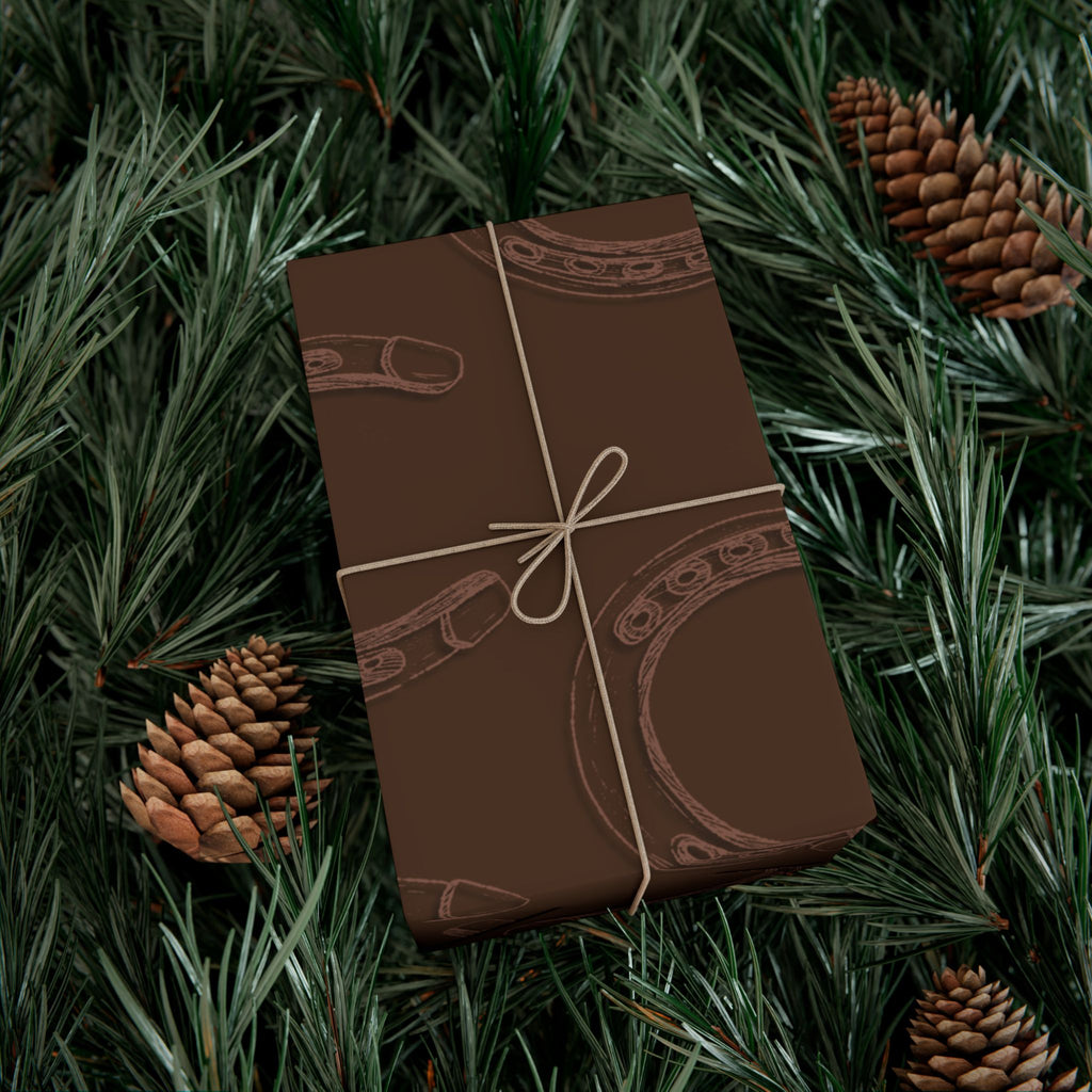 DARK LUCKY × HORSESHOE | Light Brown Western Wrapping Paper