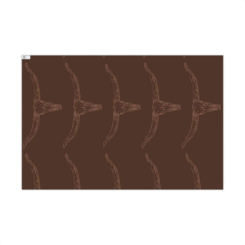 DARK BROWN LONGHORN | Western Wrapping Paper