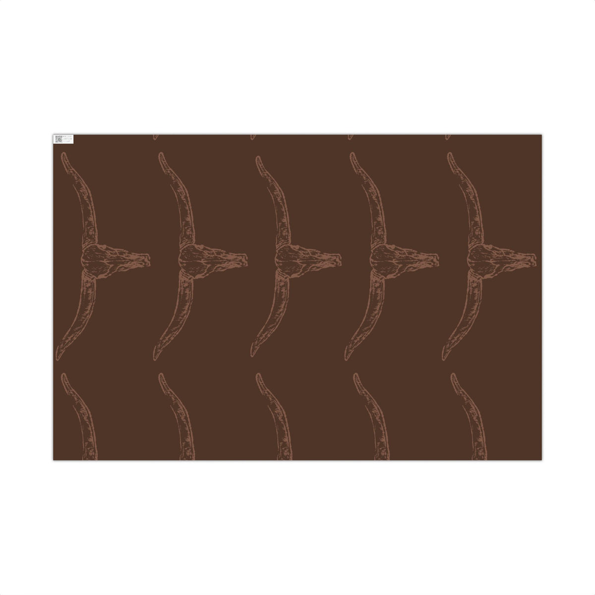 DARK BROWN LONGHORN | Western Wrapping Paper