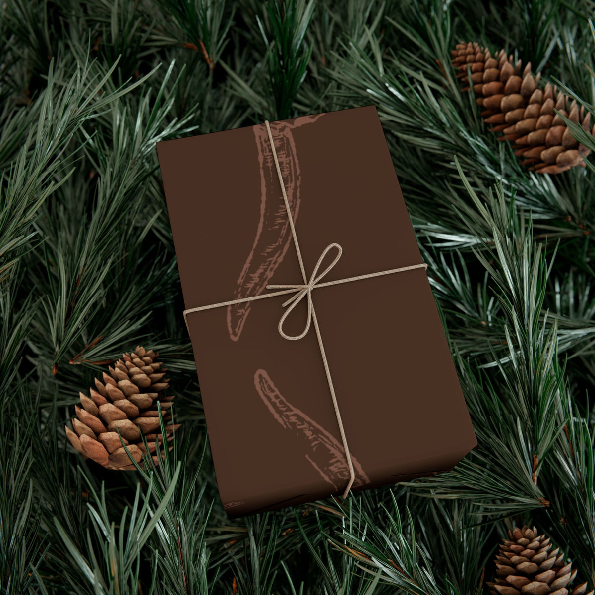 DARK BROWN LONGHORN | Western Wrapping Paper