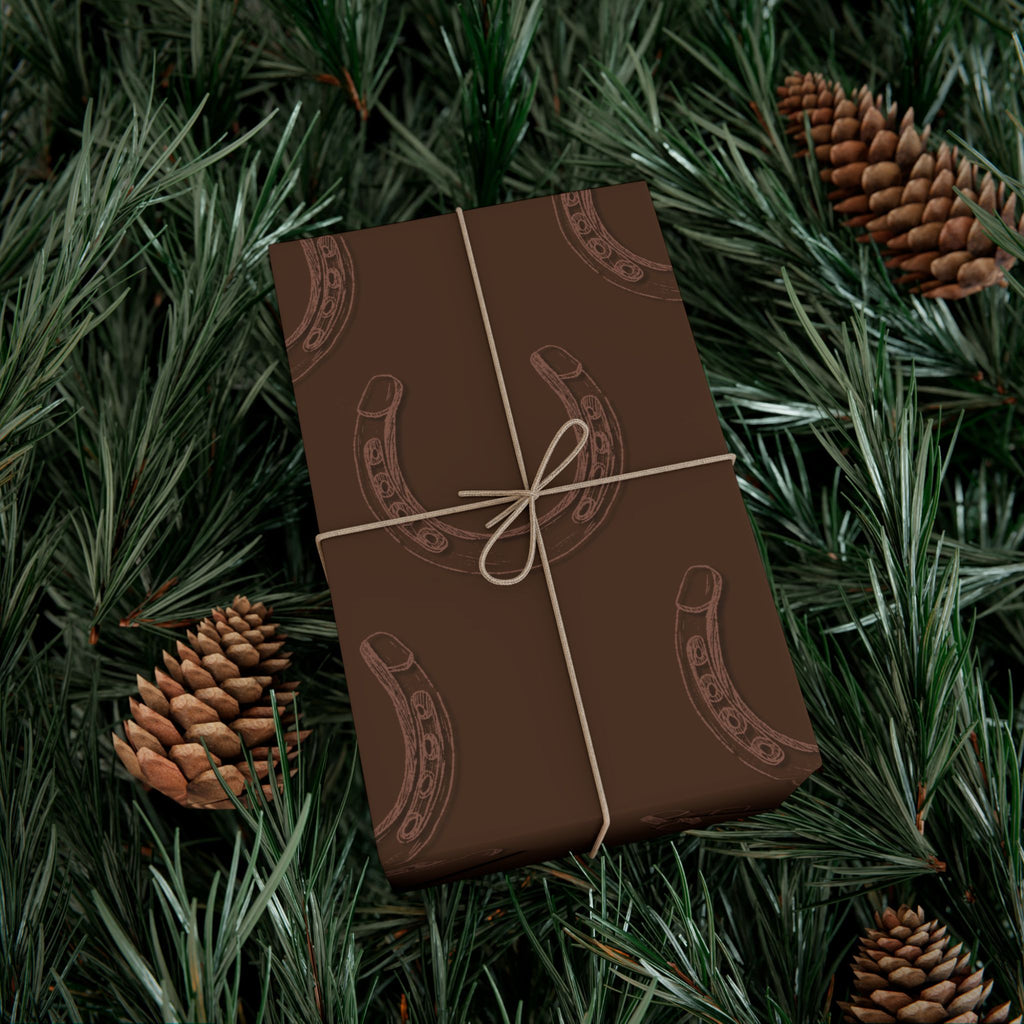 DARK LUCKY × HORSESHOE | Light Brown Western Wrapping Paper