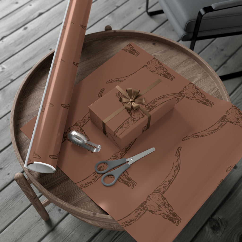 BROWN LONGHORN | Western Wrapping Paper