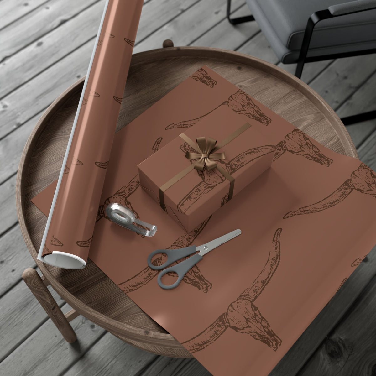 BROWN LONGHORN | Western Wrapping Paper