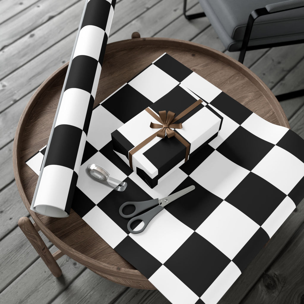 BLACK × WHITE CHECKERED | Wrapping Paper