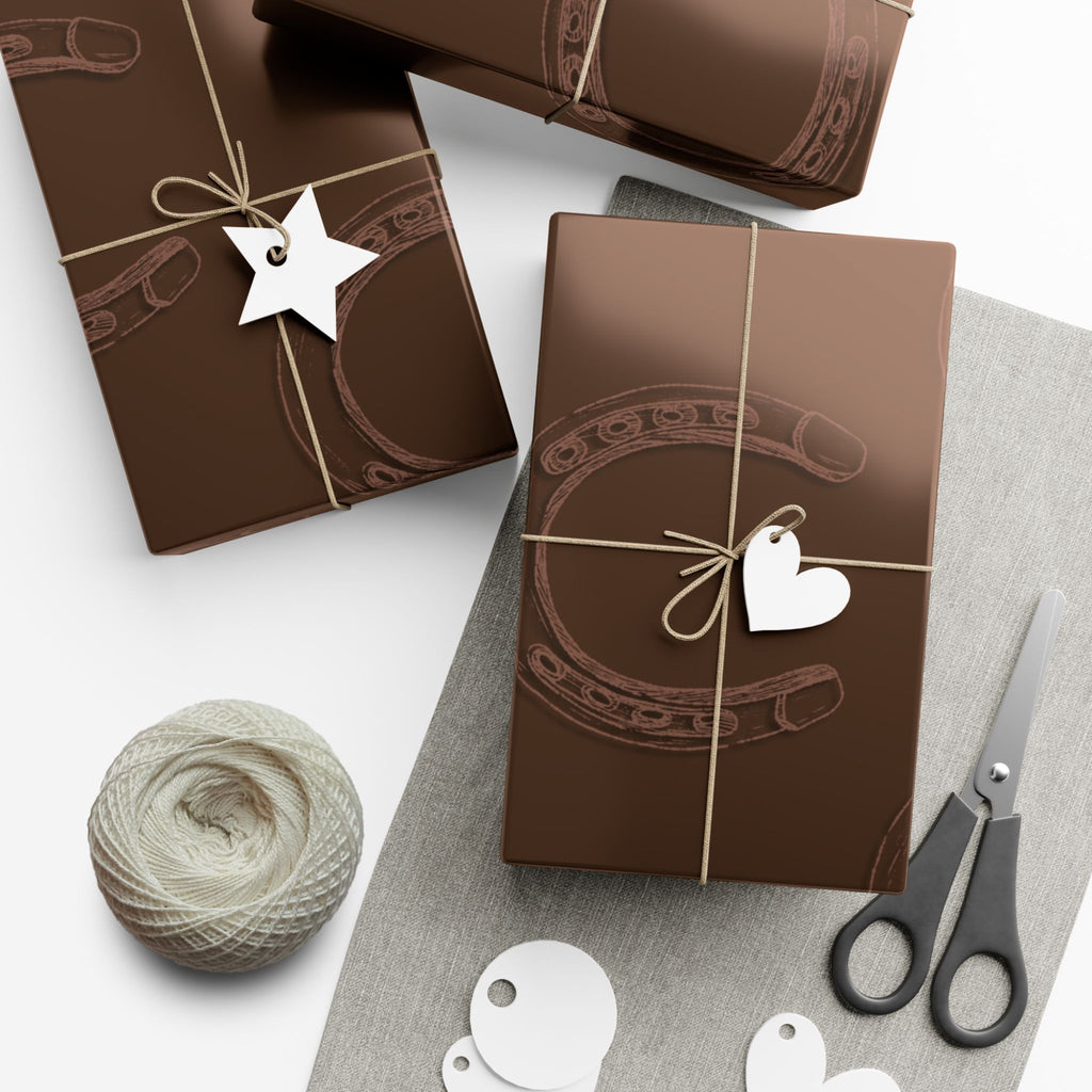 DARK LUCKY × HORSESHOE | Light Brown Western Wrapping Paper