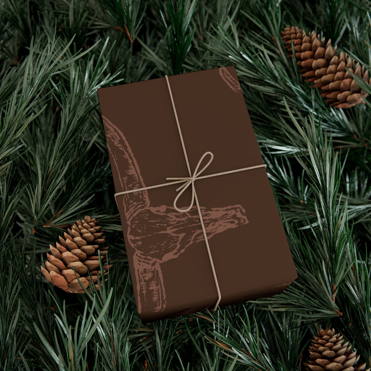DARK BROWN LONGHORN | Western Wrapping Paper