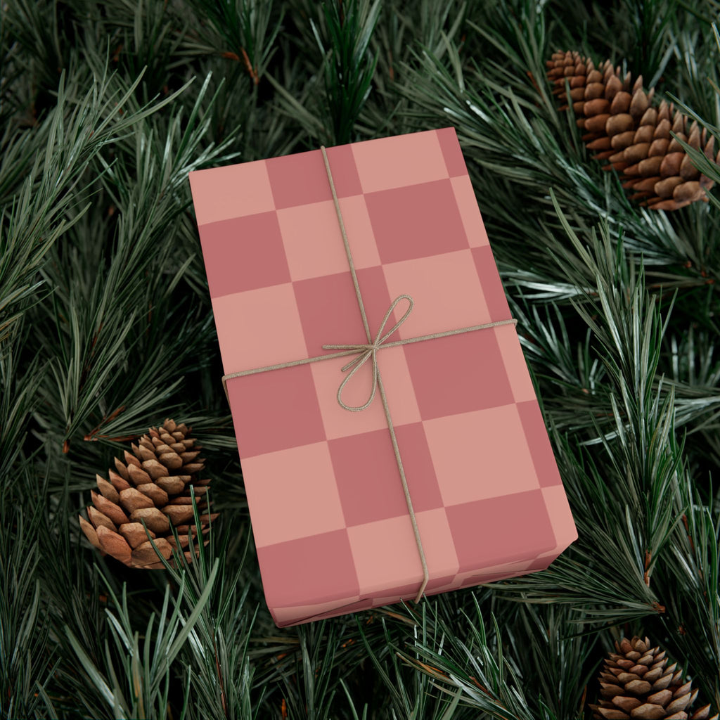 LIGHT PINK × DARK PINK CHECKERED | Wrapping Paper