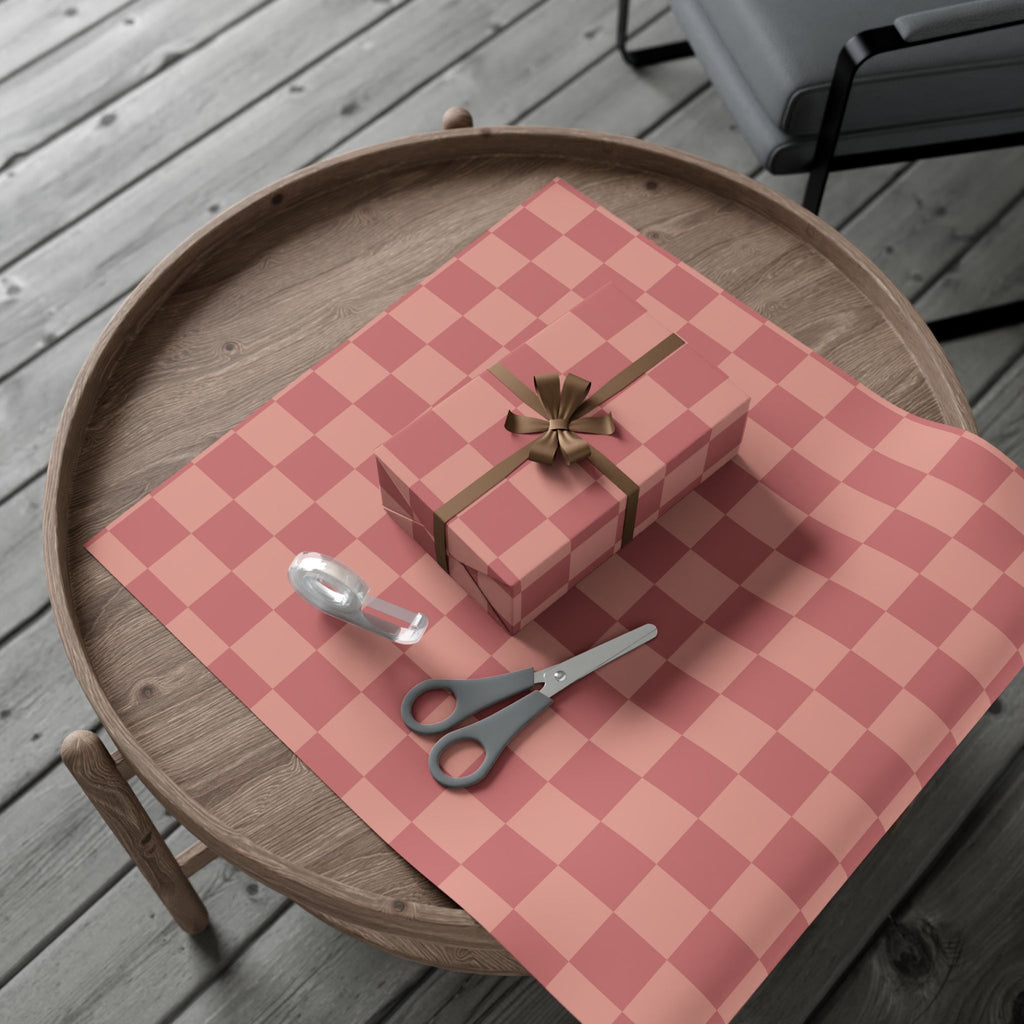LIGHT PINK × DARK PINK CHECKERED | Wrapping Paper