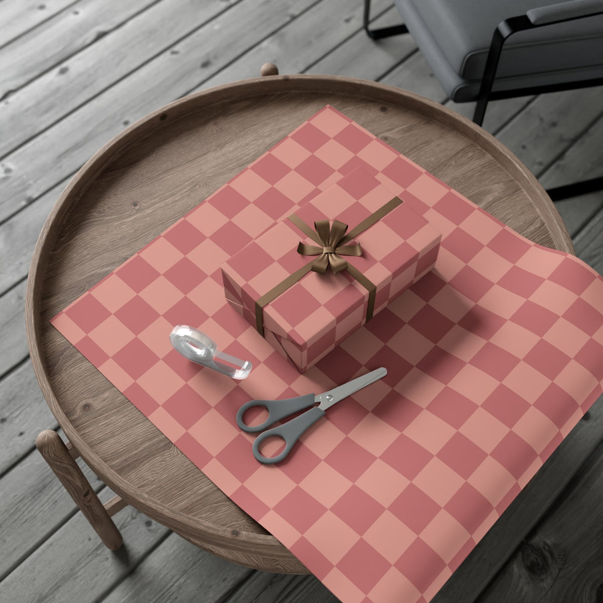 LIGHT PINK × DARK PINK CHECKERED | Wrapping Paper
