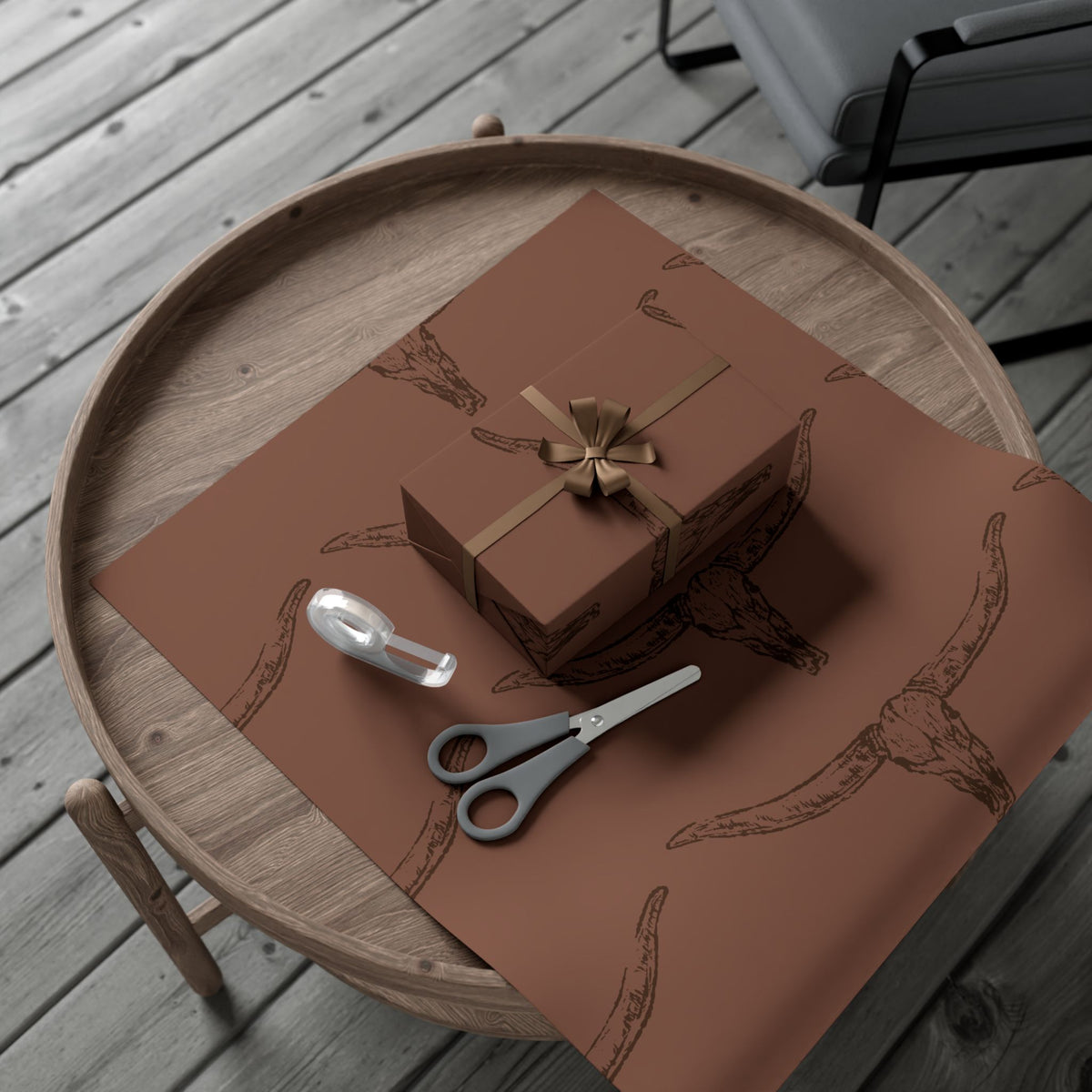BROWN LONGHORN | Western Wrapping Paper