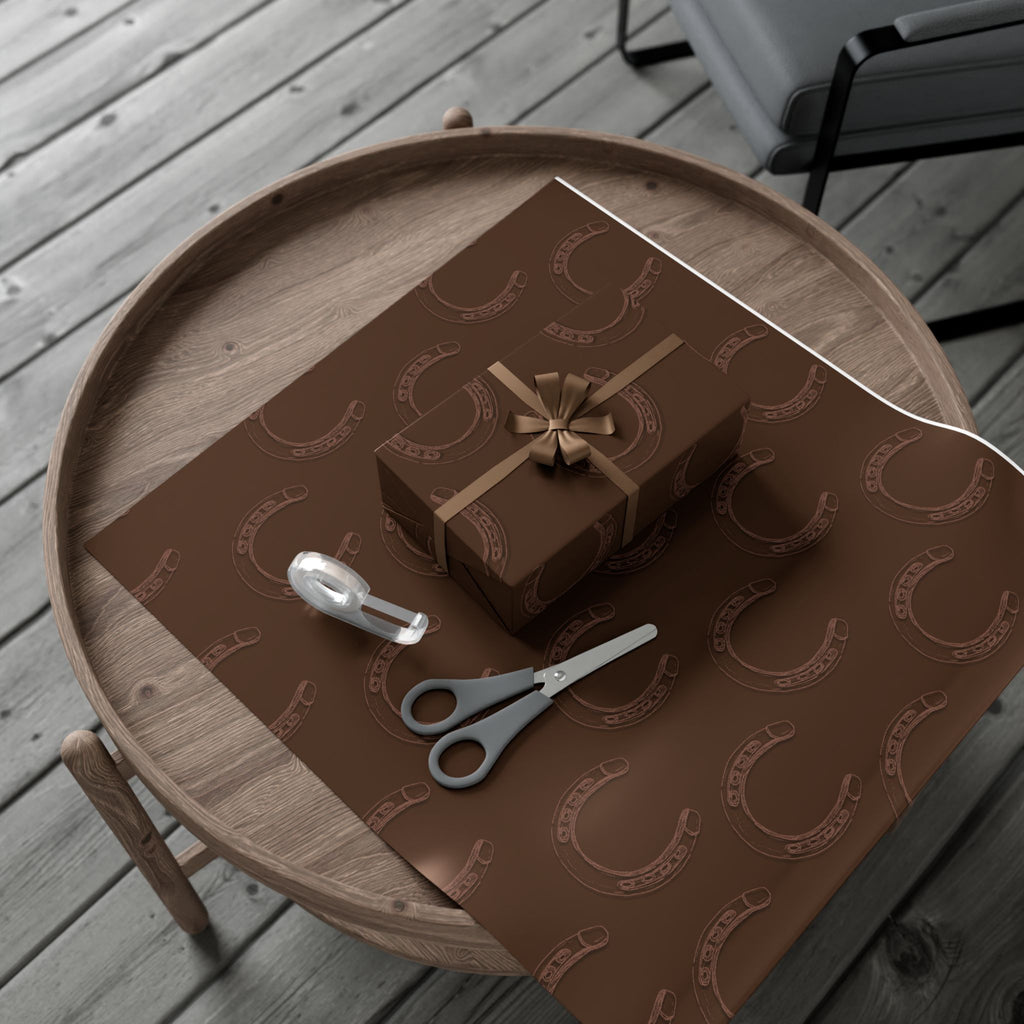 DARK LUCKY × HORSESHOE | Light Brown Western Wrapping Paper