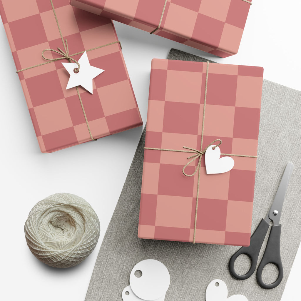 LIGHT PINK × DARK PINK CHECKERED | Wrapping Paper