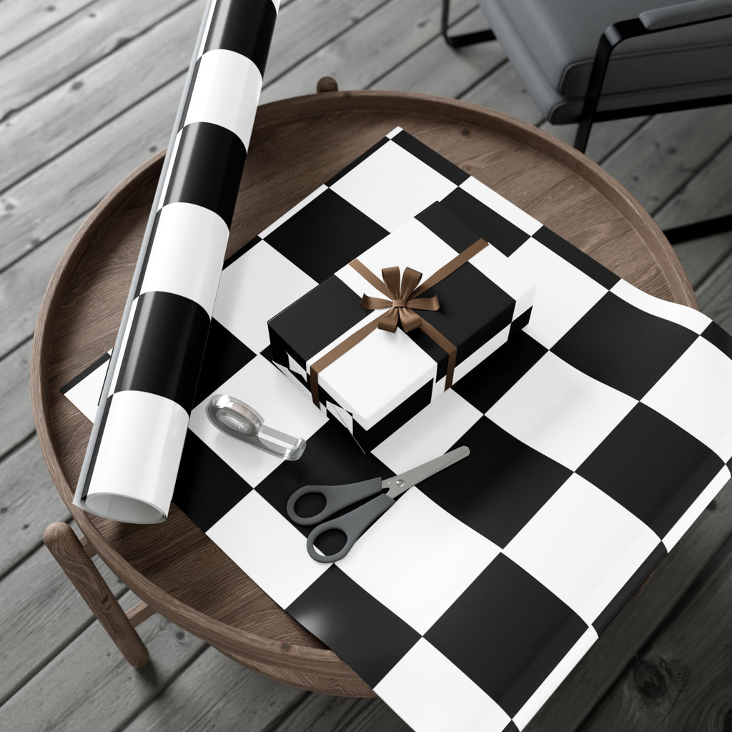 BLACK × WHITE CHECKERED | Wrapping Paper