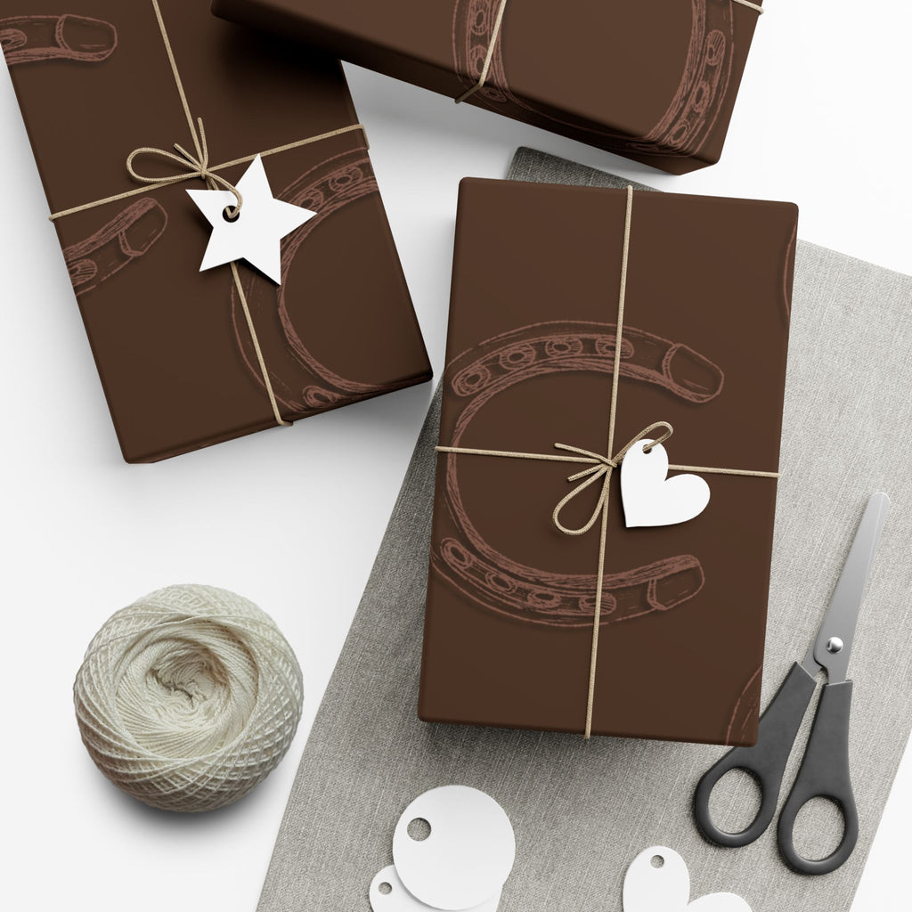 DARK LUCKY × HORSESHOE | Light Brown Western Wrapping Paper