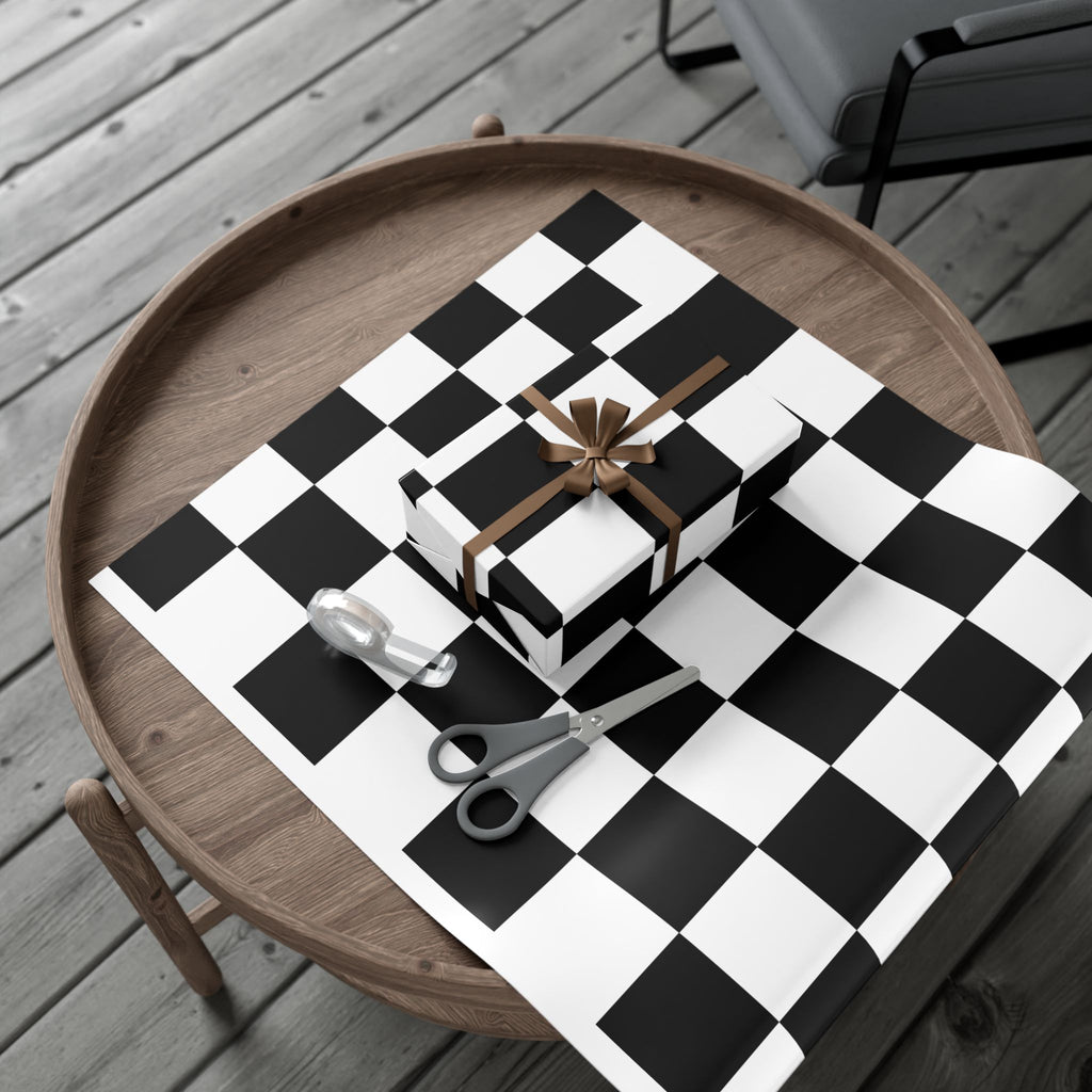 BLACK × WHITE CHECKERED | Wrapping Paper