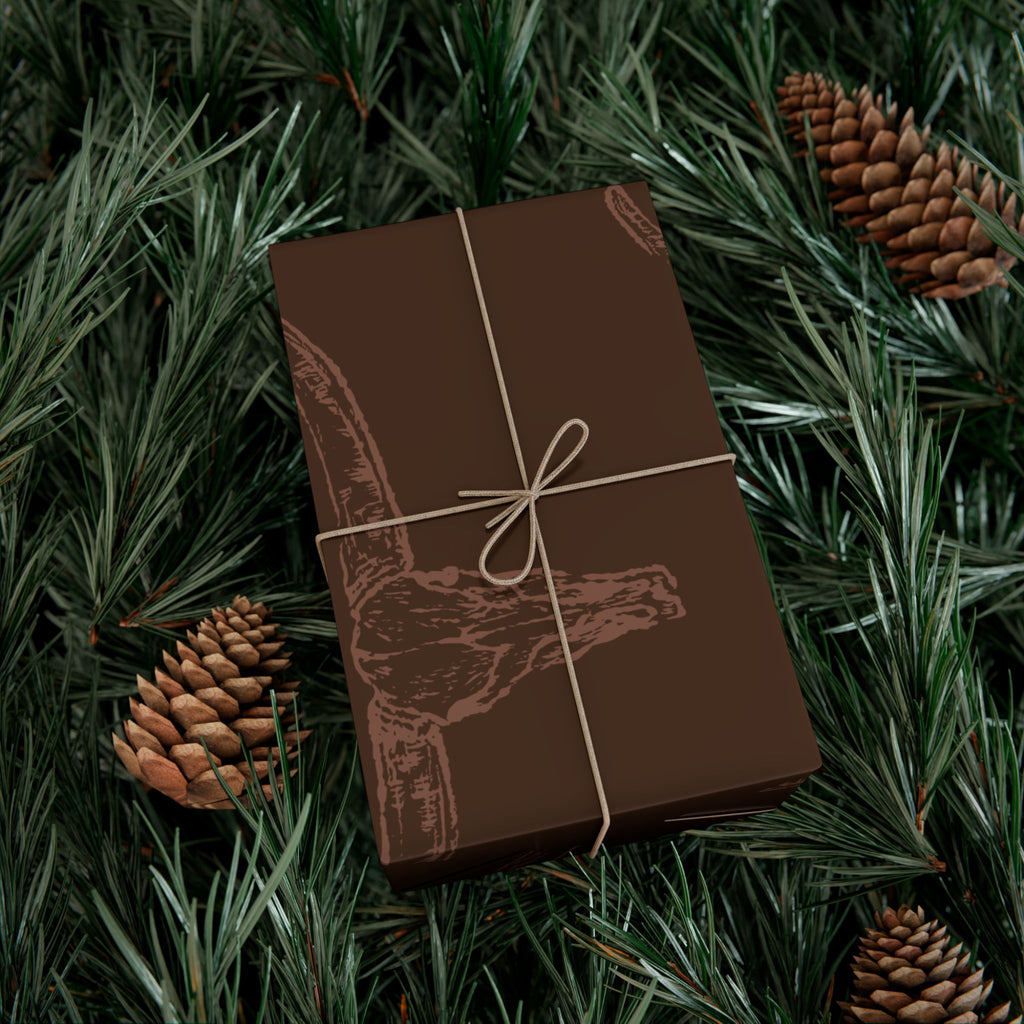 DARK BROWN LONGHORN | Western Wrapping Paper