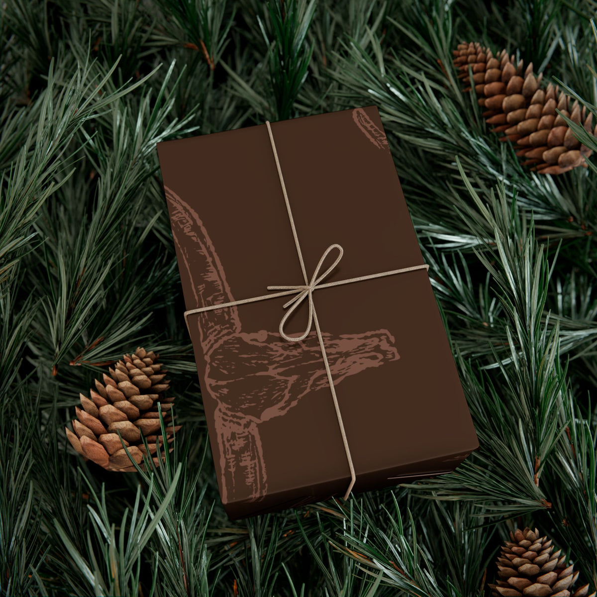 DARK BROWN LONGHORN | Western Wrapping Paper