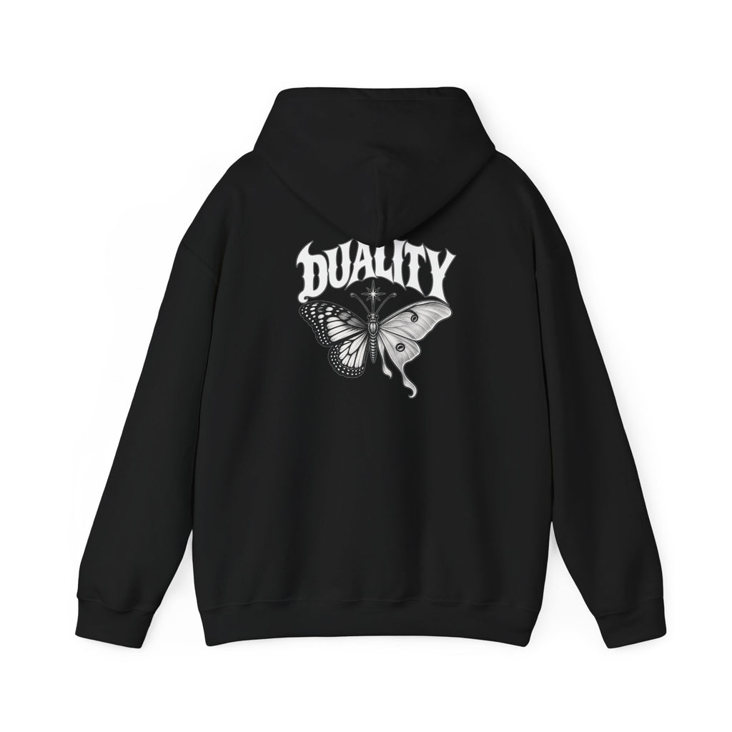 DUALITY | White Butterfly x Luna Moth hoodie