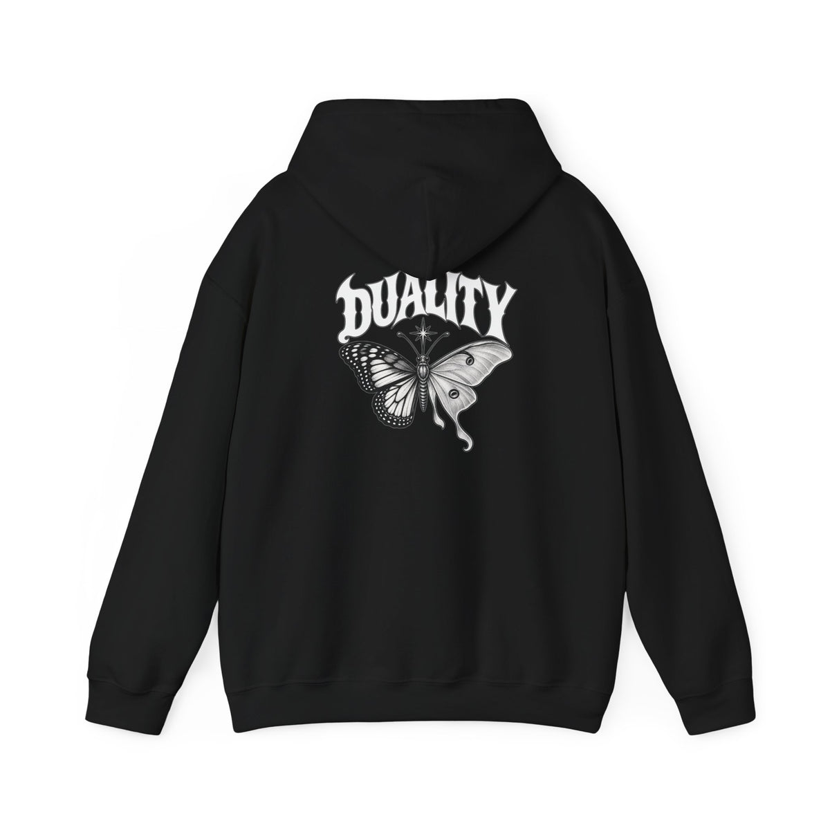 DUALITY | White Butterfly x Luna Moth hoodie