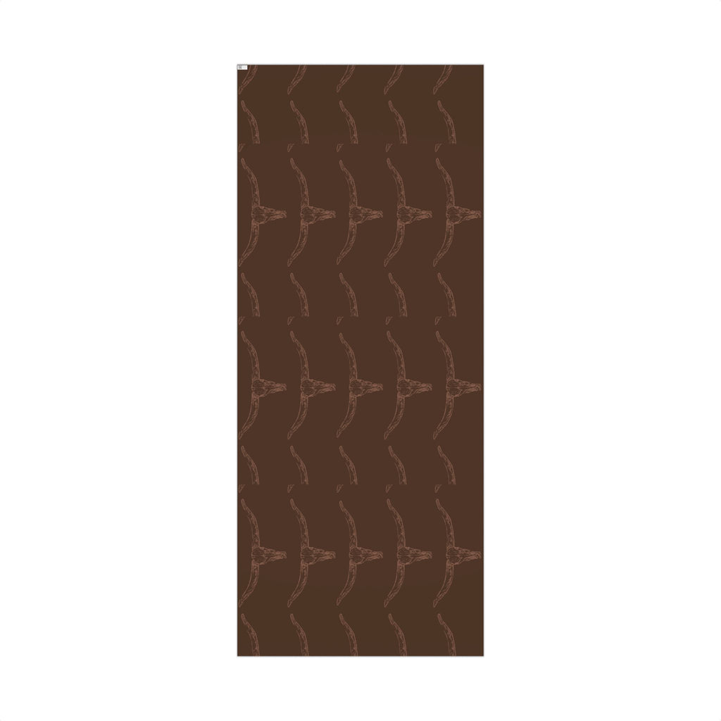 DARK BROWN LONGHORN | Western Wrapping Paper