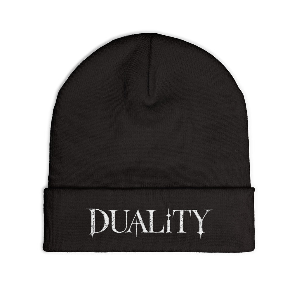 DUALITY | White Letters Beanie