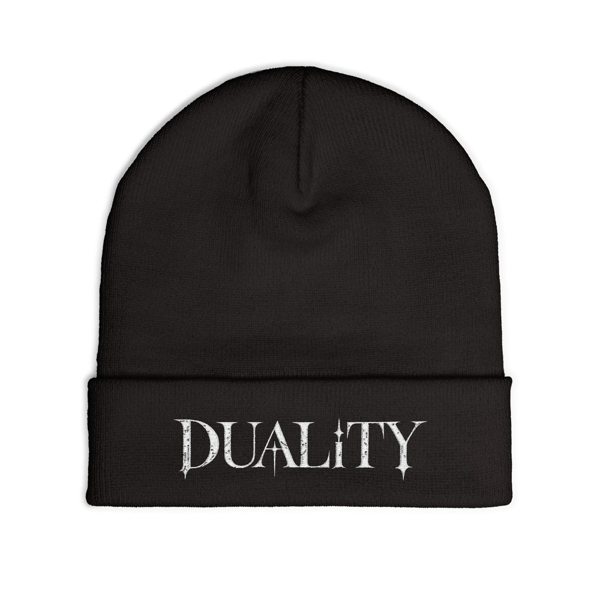 DUALITY | White Letters Beanie