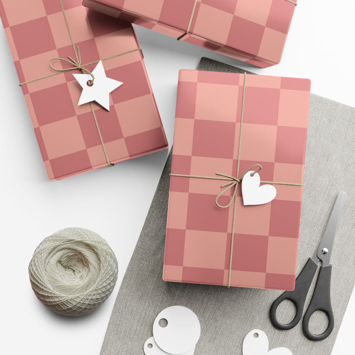 LIGHT PINK × DARK PINK CHECKERED | Wrapping Paper