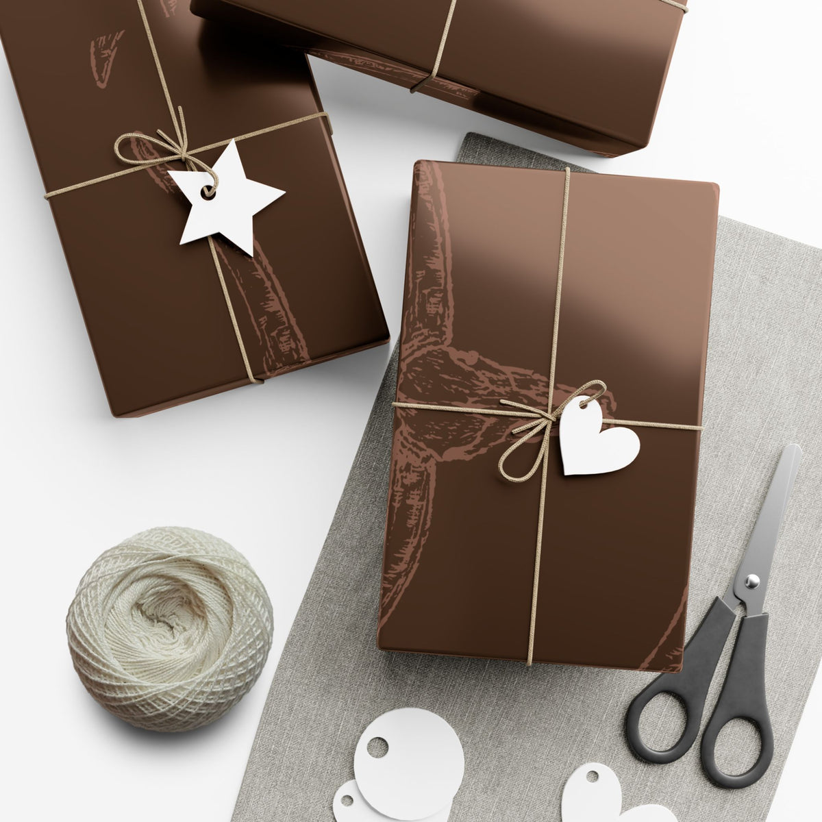 DARK BROWN LONGHORN | Western Wrapping Paper