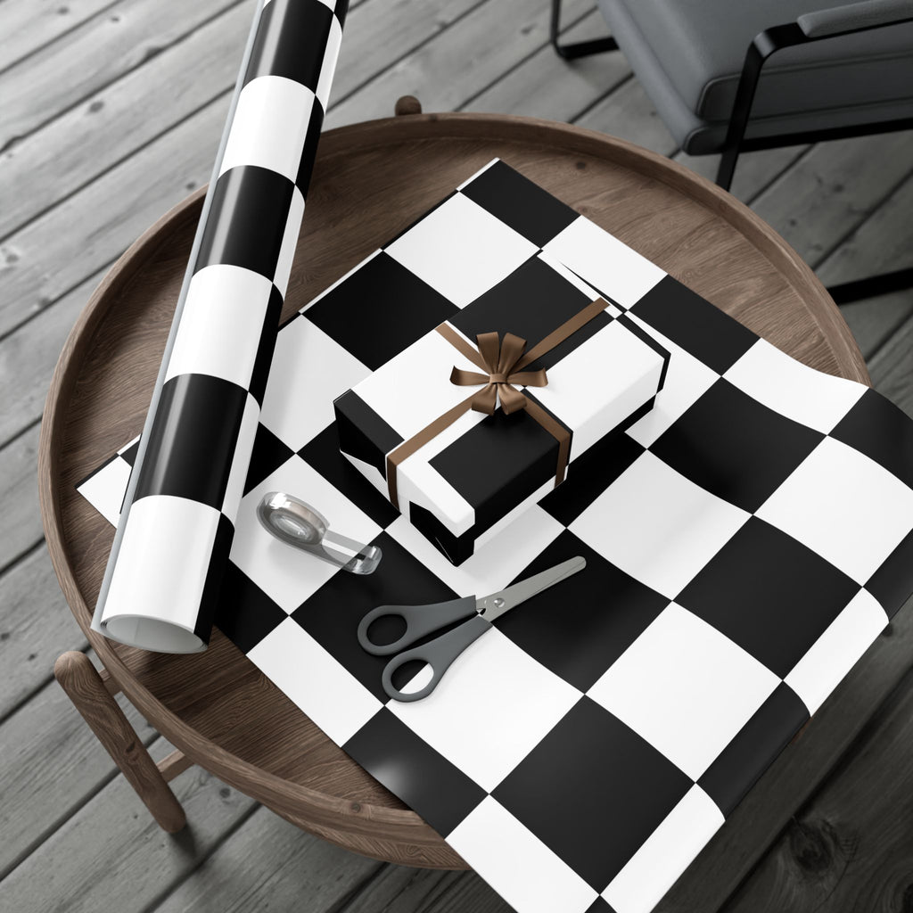 BLACK × WHITE CHECKERED | Wrapping Paper