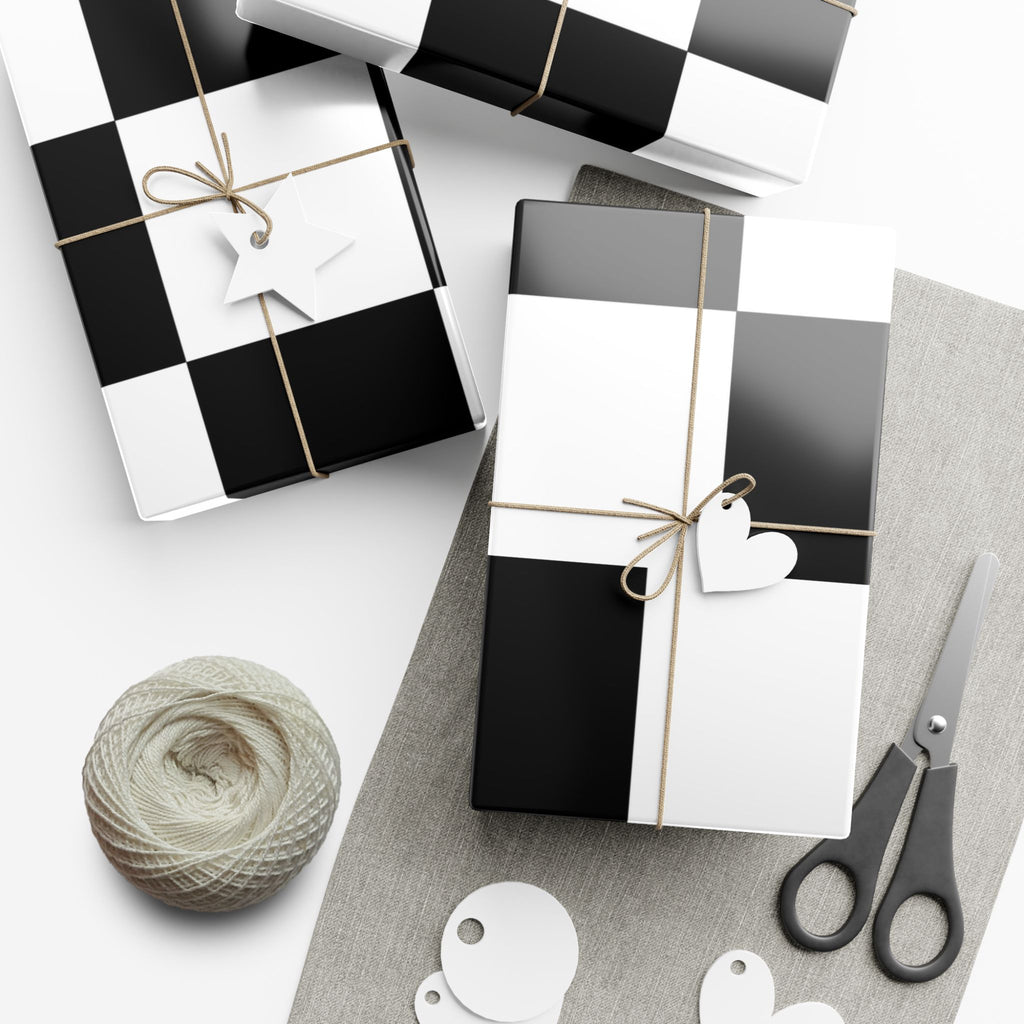 BLACK × WHITE CHECKERED | Wrapping Paper