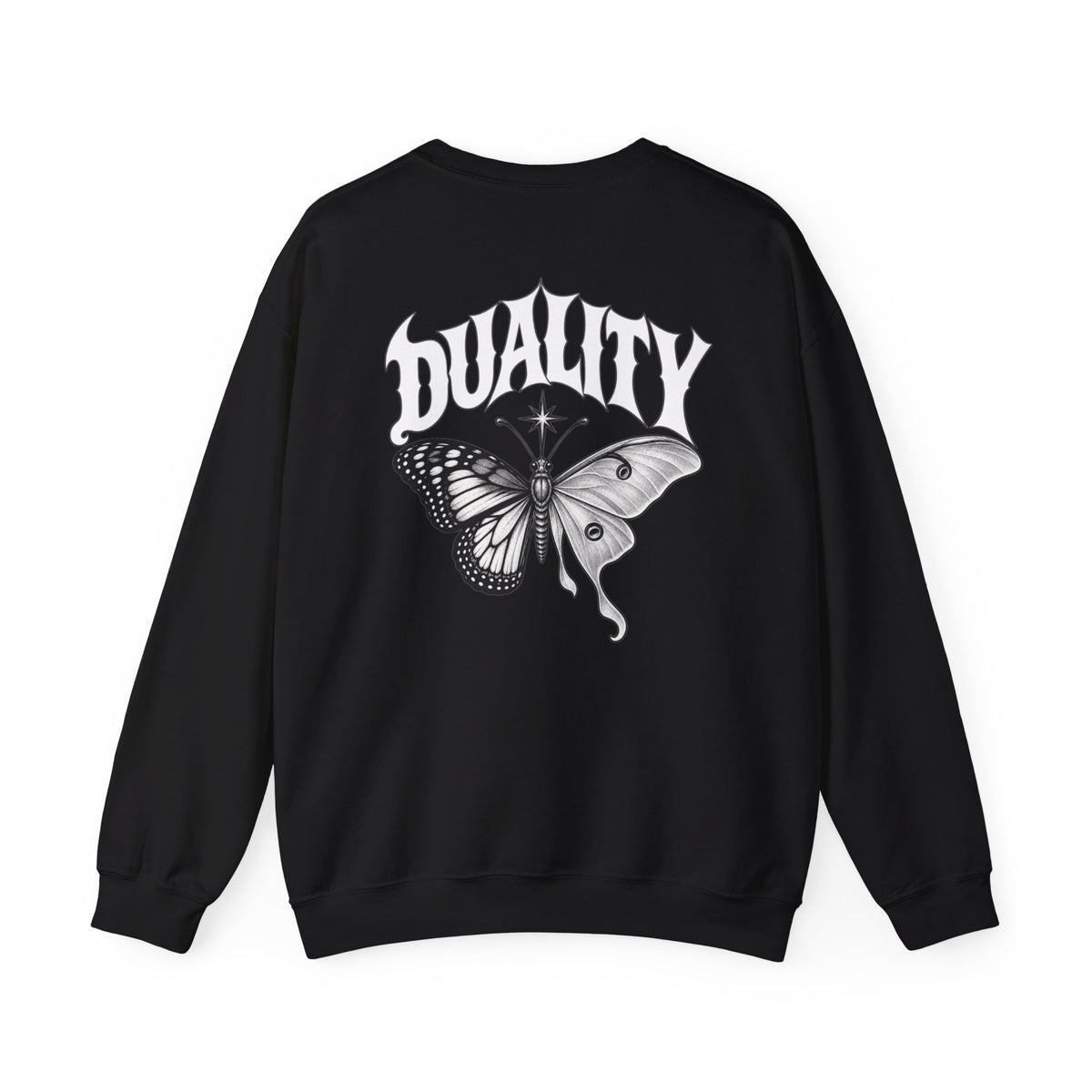 DUALITY | White Butterfly x Luna Moth Crewneck