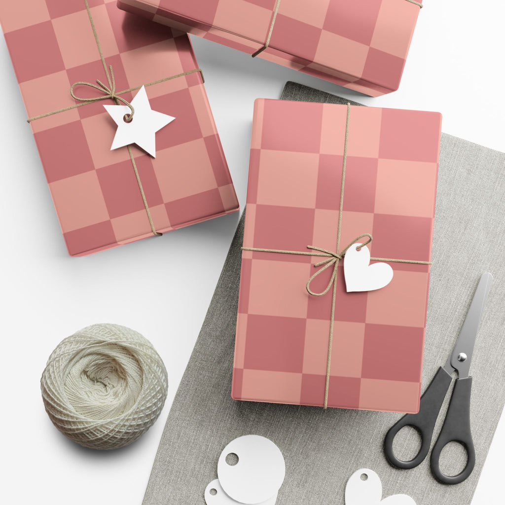 LIGHT PINK × DARK PINK CHECKERED | Wrapping Paper