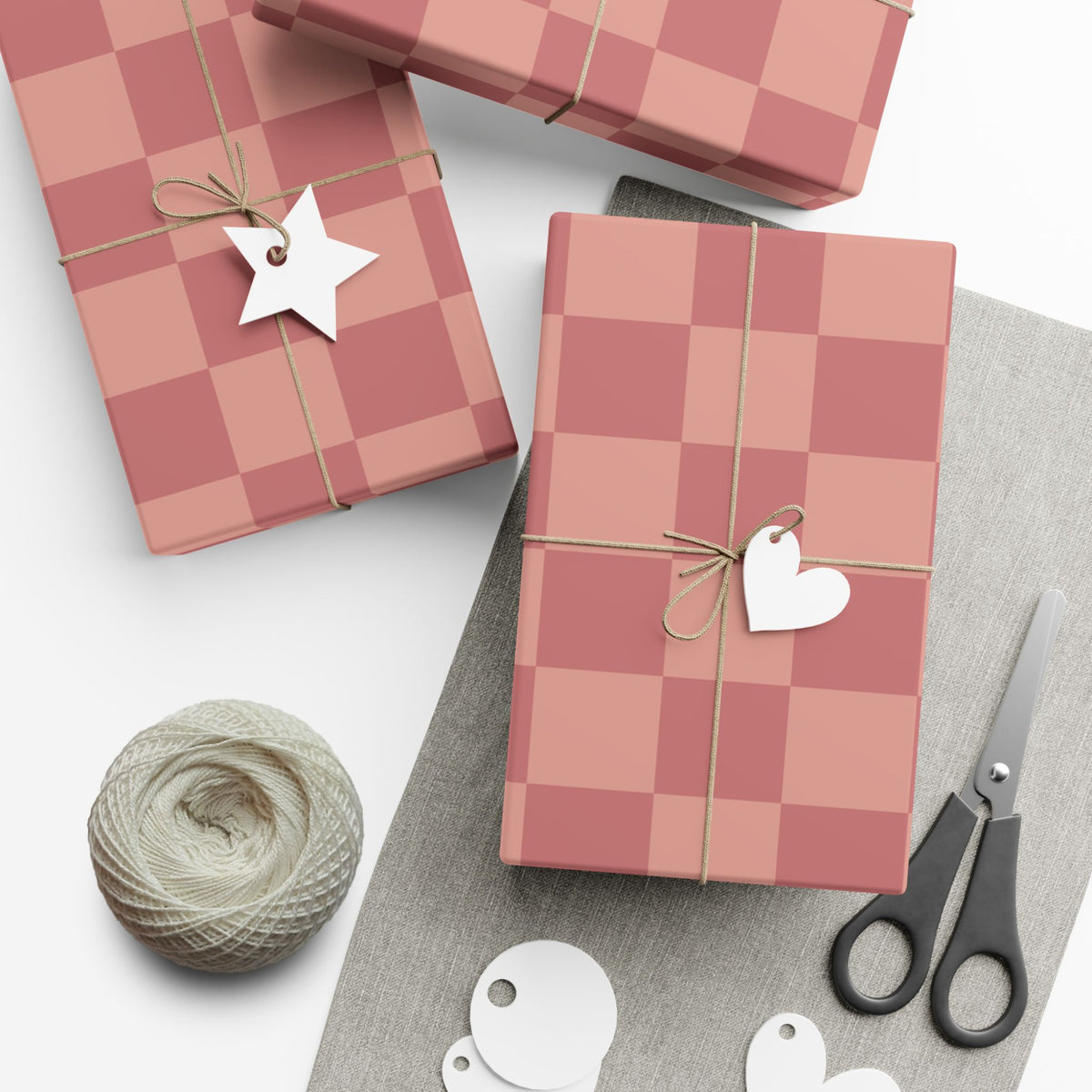 LIGHT PINK × DARK PINK CHECKERED | Wrapping Paper