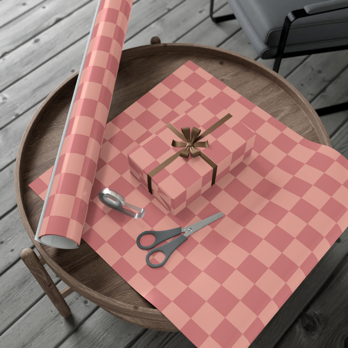 LIGHT PINK × DARK PINK CHECKERED | Wrapping Paper