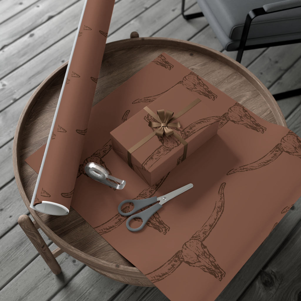 BROWN LONGHORN | Western Wrapping Paper
