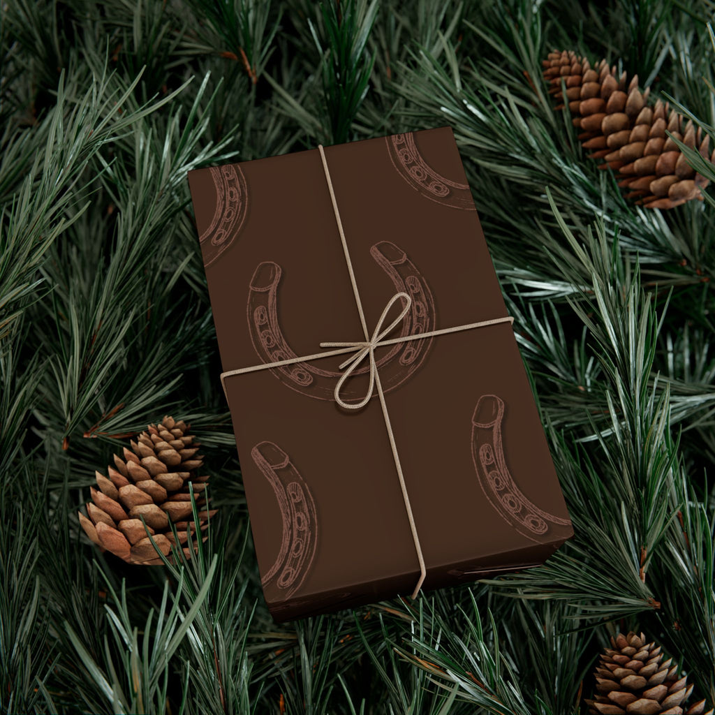 DARK LUCKY × HORSESHOE | Light Brown Western Wrapping Paper
