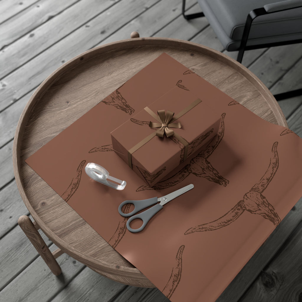 BROWN LONGHORN | Western Wrapping Paper