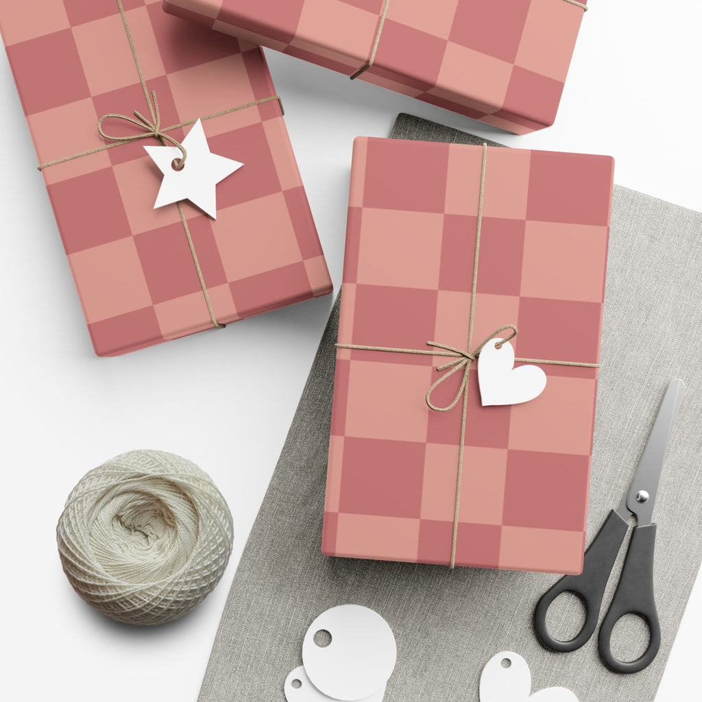 LIGHT PINK × DARK PINK CHECKERED | Wrapping Paper